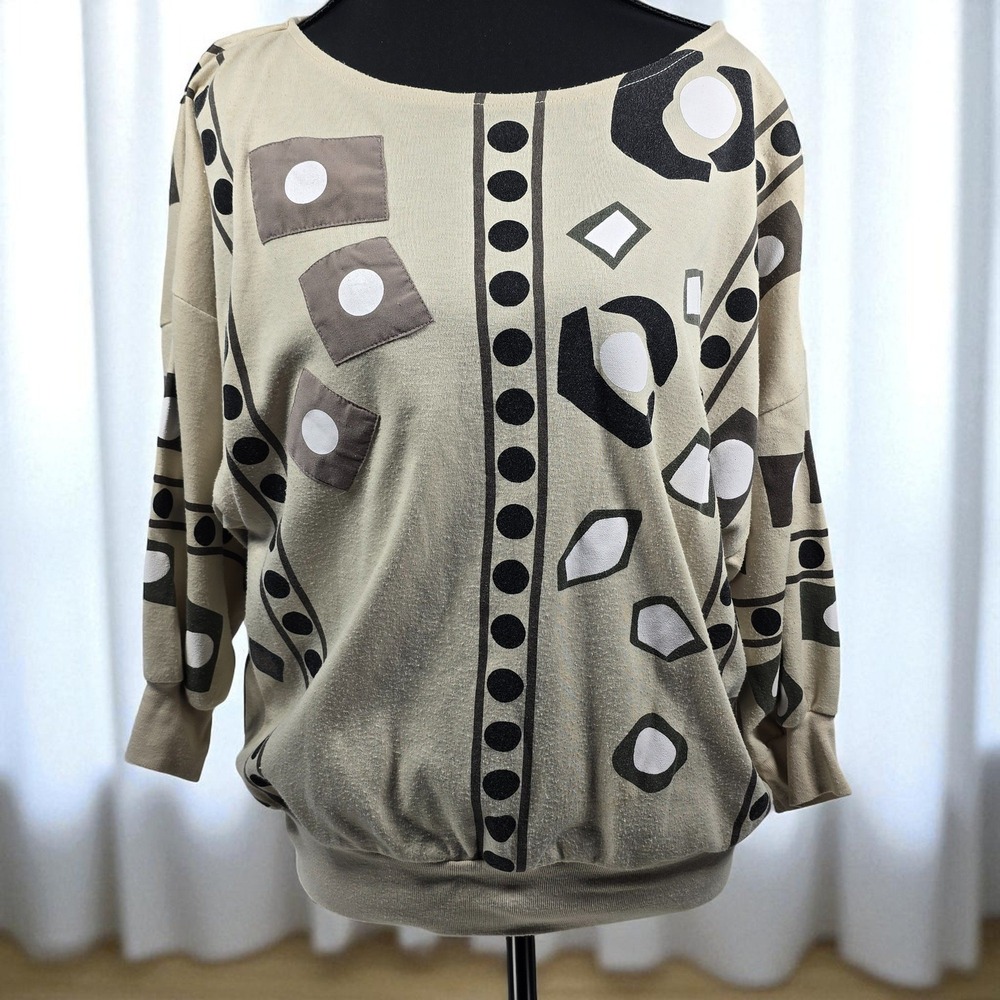 Vintage Bonnie and Bill by‎ Holly Pullover Sweatshirt Woman Med Geometric Print